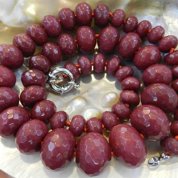 14k Ruby Necklace multi faceted - Picture 1 of 1
